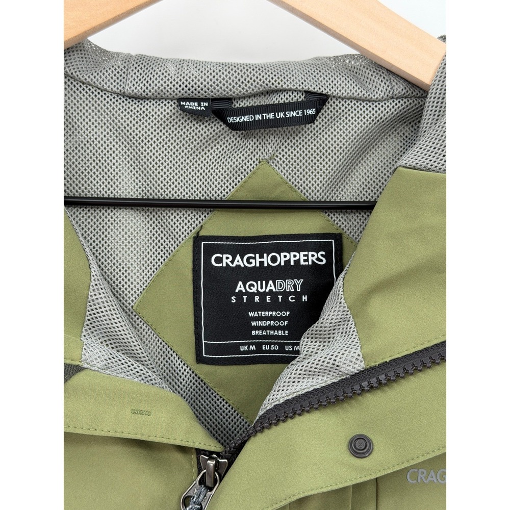Craghoppers Aquadry Waterproof Windproof Jacket Medium Hooded Stretch Recycled - Picture 3 of 8